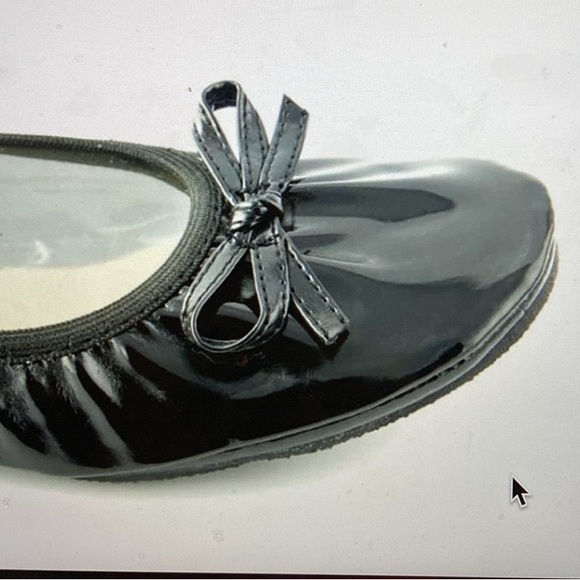 Fit In Clouds All Purpose Foldable Black Patent Flats w Matching Tote NWT - Picture 7 of 8